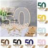 Wasetell Libro degli ospiti personalizzato per anniversario alternativo in legno per il 50° compleanno - Libro degli ospiti per il 50° compleanno personalizzato per la festa di compleanno - Decorazioni per la