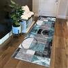 Siunwdiy Tappeto da Cucina Bianco Grigio Turchese Moderno Passatoia Cucina Antiscivolo Lavabile,Tappeto Cucina Antiscivolo Geometria Tappeto Corridoio Per Cucina,Camera Da Letto,Soggiorno，40x500cm