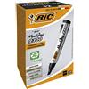 BIC Marking 2300 punta di scalpello nero 12pezzo (S) - Pennarello permanente, Nero, Punta a Scalpello, Nero, Grigio, 3,1 mm, 5,3 mm, cartone, Vetro, Metallo, Carta, di plastica)