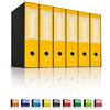 SPA LogicaShop UBOX 6 Raccoglitori ad anelli a4 Dorso 8 con Meccanismo a Leva Formato Commerciale (Giallo)