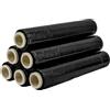 Bleker Film Estensibile Manuale Nero 6 Bobine da 2,2 Kg Altezza 50 cm Spessore 23 Mycron Pellicola per Imballaggio Pallet Protezione Umidità Resistenza Meccanica