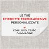 Generico Etichette TermoAdesive per Vestiti Personalizzate Rettangolari con logo, testo, immagine, grafica Applicazione con ferro da stiro o pressa Per abbigliamento/tessuti (Dim. 8x4 cm)
