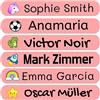 Haberdashery Online 50 Adesivi personalizzati con nome per bambini. Etichette adesive per scuola, asilo, libri, giocattoli e contenitori Tupperware. Etichette impermeabili 6x1 cm.