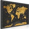 murando - Lavagna Di Sughero con Puntine - Bacheca Mappa Mondo 120x80 cm | 1 Pezzo, Bacheche in Sughero & Quadro su tela in un Uno, Decorativo per Parete, Lavagna per le Note Ufficio, Produzione EU