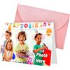ARSWENGER Biglietti D'auguri Personalizzati con Busta, Biglietto di Ringraziamento con Foto e Testo Cartolina Regalo Unica per Compleanno Matrimonio Anniversario Halloween Natale (Rosa)
