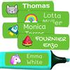 Haberdashery Online 50 Etichette Adesive Personalizzate con Nome 6 x 2 cm. Adesivi per Scuola, Libri, Borracce e Scatole Pranzo. Colore Verde