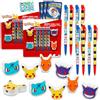 Pokémon Set di 20 matite meccaniche e gomme Pokemon per feste, 8 gomme da cancellare, adesivi e molto altro ancora, articoli per feste Pokemon per bambini, ragazzi e ragazze