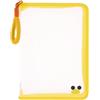 Generic Organizer trasparente per cartelle di file di grande capacità, con cerniera, busta portatile con manico, per casa, scuola, ufficio, archiviazione trasparente per documenti, progetti, moduli, giallo