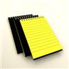 calendari.it 3 Block Notes taccuino carta flou 10x15 cm con spirale metallica e cartoncino di supporto (GIALLO FLUO RIGHE)