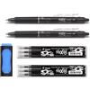 PILOT 2 Frixion Clicker 0.7 + Set di mine + gomma da cancellare come gratis. nero