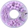 OKJHFD Set di forniture per ufficio, 105 pezzi Puntine Clip Graffette per carta Set di puntine per mappe Set di clip per ufficio multifunzione di lunga durata per ufficio, scuola, (Viola)