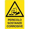 Social Crazy GLOBAL CARTELLO SEGNALETICO - PERICOLO SOSTANZE CORROSIVE - Adesivo Extra Resistente, Pannello in Forex, Pannello In Alluminio (20x31 cm, Plastica)