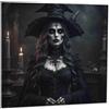 Purple Fox Biglietto di auguri per strega gotica - Dark Goth Evil Witch Biglietto di compleanno 145 mm x 145 mm