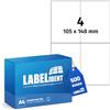 Labelident Etichette laser - 105 x 148 mm DIN A6 - 2.000 etichette su 500 fogli DIN A4, adesivi per indirizzi DHL, DPD, Fedex, GLS, Hermes, UPS - per stampanti laser e inkjet I carta opaca