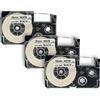 vhbw 3x Cassetta nastro compatibile con Casio KL-2000, KL-300, KL-70E, KL-200E, KL-60, KL-7000 etichettatrice 8m x 18 mm nero su bianco