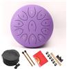 Surwin Steel Tongue Drum 8 Pollici 11 Note Rain Drum, Portatile Handpan con Bacchette per Tamburi e Borsa, Chakra Drum Tamburo Pioggia Drum per Meditazione Healing Yoga (Viola)