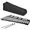 COSTWAY Xilofono 30 Note, Metallofono per Bambini, Glockenspiel Pieghevole con 2 Bacchete e Borsa, Strumento a Percussione a Mano per Bambini e Adulti
