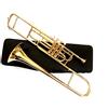 Brass-India Trombone tenore in ottone a 3 valvole per trombette crossover con custodia rigida di design