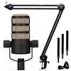 RØDE Rode - Microfono Podmic, per podcast, professionale + keepdrum MS138, microfono con braccio, treppiede da tavolo
