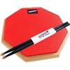 Keepdrum DP-RD, pad di allenamento per batteria, rosso, con filettatura da 8 mm + 1 coppia di bacchette da batteria 5BB nere