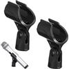 Sosoport 2 Pezzi Clip Supporto per Microfono Nero in Plastica e Rame con Adattatore 5/8-3/8, Angolo Regolabile per Asta