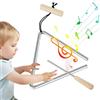 Generic Triangolo in acciaio - Triangolo a percussione a mano | Strumento triangolare a percussione portatile per l'educazione mattutina genitore-figlio