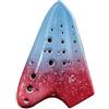 LJERFSW Ocarina A Tre Canne AC Strumento A Fiato Professionale Per Esercitazioni Strumento Ocarina Professionale(Blue red)