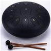Generico Handpan, Tamburo a Lingua D'acciaio da 4 Pollici, 8 Note, con Libro di Musica, Strumenti a Percussione Rilassanti in Stile Rain Drum, Regalo Musicale per Adulti(Nero,12 pollici 13 Nota)