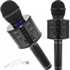 SMART-J Microfono Karaoke Bluetooth Portatile - Speaker Integrato 5W, Batteria 1200mAh, Effetto Echo, Ricaricabile - Wireless per Canto, Feste, Bambini, Adulti - Nero