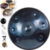 Generico Tamburo Per Handpan, Tamburo in Acciaio in D Minor 9 Note 22 Inches 432HZ/440 HZ, Handpan tamburo con custodia morbida per tongue per adulti(Blu,432Hz)