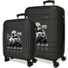 Disney Joumma Star Wars His Name Is Grogu Nero Set di Bagagli 55/68 cm Rigido ABS Chiusura TSA 111L 6.5kg 4 Doppie Ruote