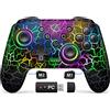 Gammeefy Switch Controller, Wireless Switch Pro Controller per Nintendo Switch/Lite/OLED, 9 Colori Regolabile LED Interruttore Telecomando Compatibile con Windows PC/Android/iOS con ricevitore