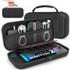MoKo Custodia per Nintendo Switch 2 2025, Custodia da Viaggio Rigida Protettiva Portatile per Switch 2 Console Accessori, Cover di Grande Capacità con Adattatore/20 Slot per Cartucce e Tasche, Nero