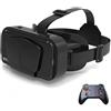 BHJAYIGS Occhiali VR, Visore Realtà Virtuale 3D, VR Visore Cuffie, Glasses 3D con Lenti HD Anti Luce Blu, Compatibili con Smartphone iPhone Android da 4,7-7,2 Pollici, Regalo di Natale, Regalo(C)