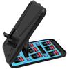 Generico Supporto di base pieghevole console per Switch 2, supporto da scrivania a cremagliera regolabile con 9 slot per schede di gioco e 4 slot per schede SD per Switch/OLED (Blu)