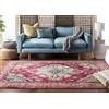 SAFAVIEH Tappeto Boho per Soggiorno, Sala da pranzo, Camera da letto - Monaco Collection, A Pelo Corto, Rosa e Multi, 155 X 231 cm
