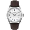 Breil Orologio UOMO CLASSIC ELEGANCE quadrante MONO-COLORE BIANCO movimento SOLO TEMPO - 3 LANCETTE QUARZO e CINTURINO PELLE MARRONE EW0663