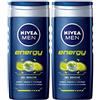 Nivea Bath Care - Gel doccia e shampoo Energy Men, 250 ml, confezione da 2