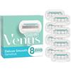 Gillette Venus Deluxe Smooth Sensitive - Lame per rasoio da donna, 8 lame di ricambio per rasoio da donna con 5 lame
