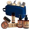 Renée Blanche Kit Barba Uomo Renée Blanche - Set Composto da Shampoo, Balsamo, Olio, Cera e Spazzola Barba con setole in cinghiale rinforzato Made In Italy + ALTÉAX® Beauty - Ottima Idea Regalo