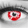 Meralens Lenti a Contatto Colorate rosse Red Zombie Lenses - con porta lenti a contatto - ideali per Manga Anime Halloween - Durata 1 Anno - 1 Coppia senza correzione