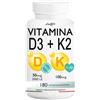 Line@Diet VITAMINA D3 + K2 Line@diet | 180 compresse per 6 MESI | 2000 U.I. di vitamina D3 + 100mcg di vitamina K2