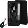 Bpoeee Anti-Splash 25° Slant Edge Nail Clipper 3-Piece Set,ultra thin slanted mouth nail clippers for Fingernails and Toenails (Black)