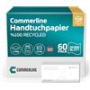 Commerline 10000 fogli di carta asciugamani 25 x 23 cm ZZ-Falz carta asciugamani per dispenser 1 velo asciugamano monouso in carta, asciugamani pieghevoli per WC, asciugamani igienici per ristoranti,