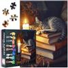 TISHIRON Puzzle da 1000 pezzi per gattini adulti - Jigsaw Puzzles 1000 pezzi, puzzle difficili da sfidare gatto e libri (70 x 50 cm), Family Game Night & Home Decor (serie Animals)