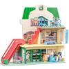 BlueY e Bingo Supermarket Playset con scala mobile, giocattoli da gioco per bambini, suoni e 15 pezzi, set da gioco per negozio di alimentari