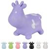 Hoppimals Space Hopper Mucca Gonfiabile per Bambini di età Pari o Superiore a 12 Mesi - Imballo con Confezione Regalo, Pompa Inclusa - Cavalcabile Bambino, Palla rimbalzante per Bambini - Viola