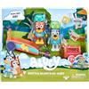 Bluey Rusty and Bluey's Go-Kart Playset; Action Figure ufficiali da collezione Rusty da 6,3-7,6 cm con go-kart, caschi, strumenti e accessori per cassetta degli attrezzi
