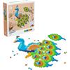 PLUS PLUS - Puzzle per numero pavone da 800 pezzi - Gioco di costruzione - PP3931