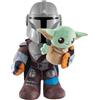 Mattel Star Wars Sonore The Mandalorian - 2 giocattoli per bambini, 28 cm, con Grogu (10 cm), con testa in plastica dettagliata e corpo in peluche, giocattolo per bambini, dai 3 anni, HNT52